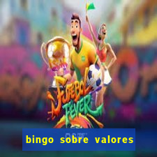 bingo sobre valores para imprimir