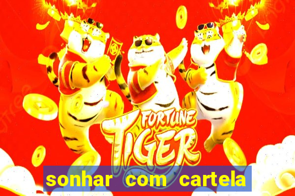 sonhar com cartela de bingo