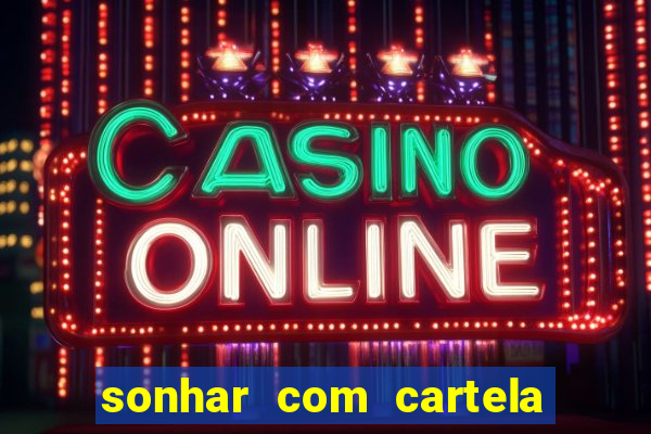 sonhar com cartela de bingo